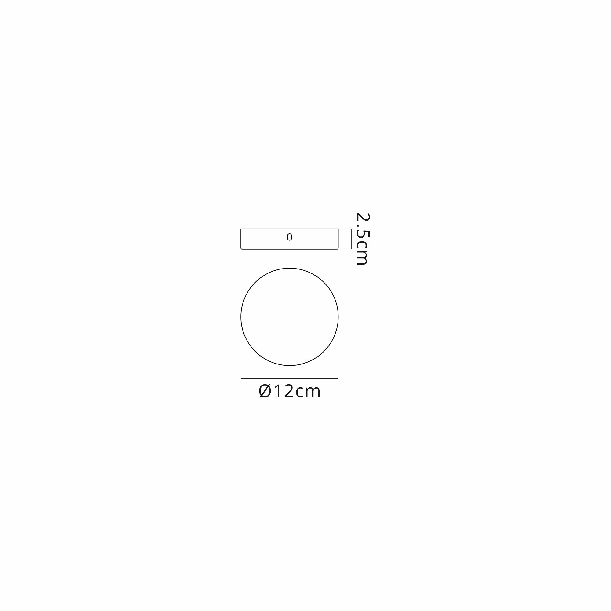 D0827WH/NH  Hayes No Hole 12cm Round Ceiling Plate White